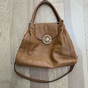 Michael Kors leather camel satchel bag